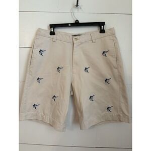 Berle Shorts Men 34 Washed Stoned & Beaten Cotton Swordfish Classic Chino Preppy